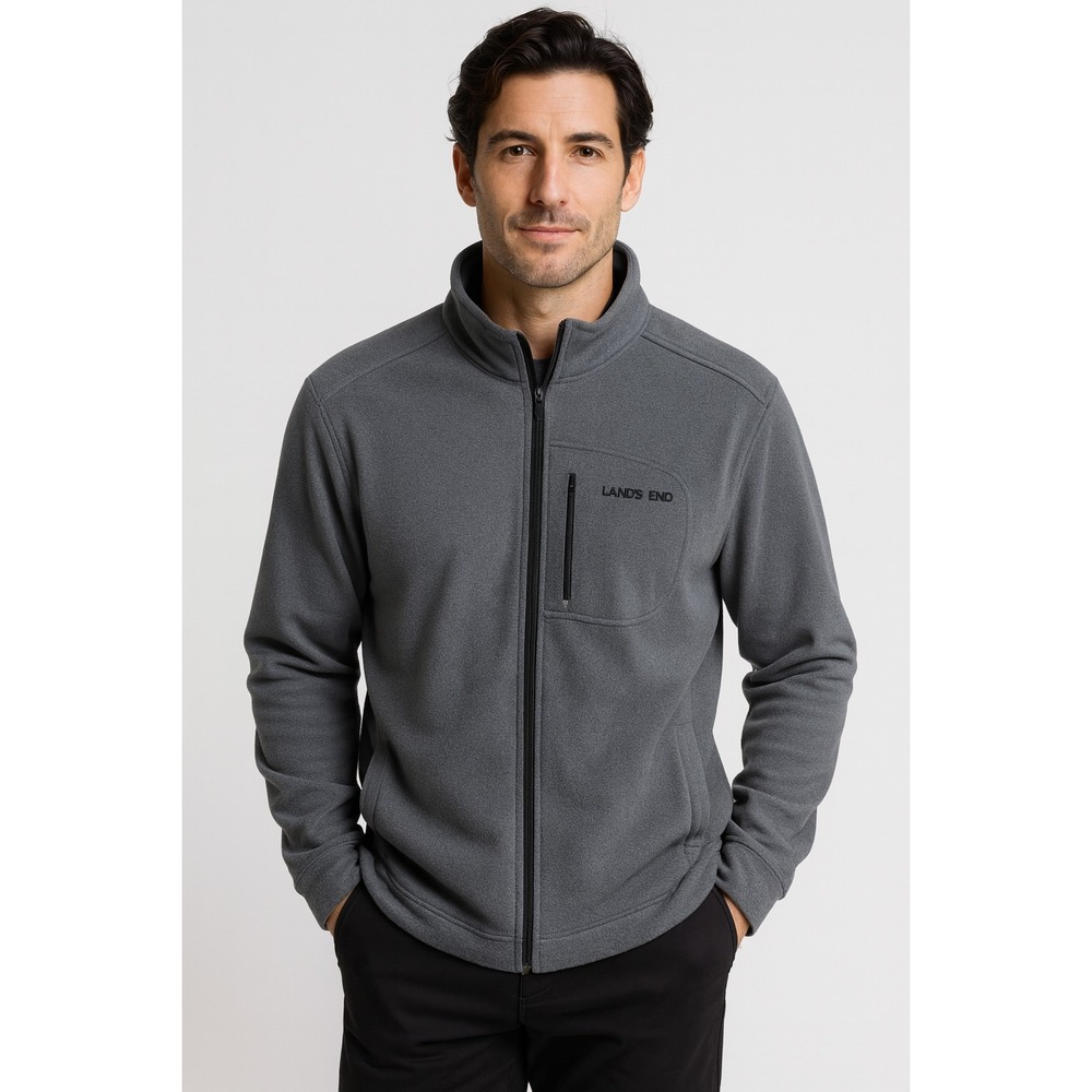 Lands' End Men's Softshell Stretch Fleece Casual Sportswear Jacket M